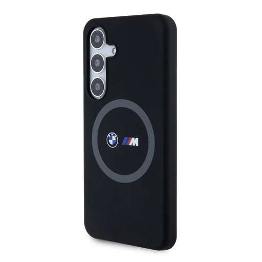 Samsung Galaxy S24 BMW M Printed Round MagSafe silikonový pouzdro (Černá) - BMHMS24S23SROK