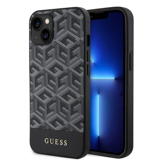 Apple iPhone 15 Guess PU G Cube MagSafe pouzdro (Černá) - GUHMP15SHGCFSEK