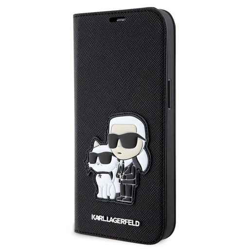 Apple iPhone 14 Karl Lagerfeld PU Saffiano Karl and Choupette NFT Book pouzdro (Černá) – KLBKP14SSANKCPK