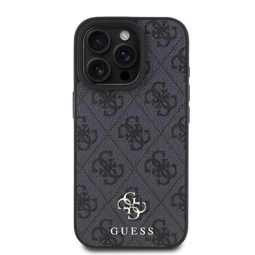 Apple iPhone 16 Pro Guess PU 4G Small Metal Logo MagSafe pouzdro (Šedá) - GUHMP16LP4SM4MK