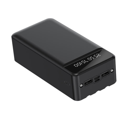 XO PR164 power bank 30000 mAh (Černá) – Lightning, Micro, USB-C kabely
