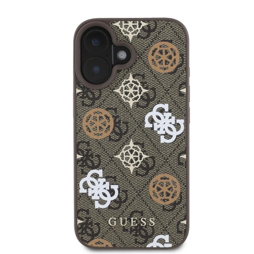 Apple iPhone 16 Guess PU 4G Peony MagSafe pouzdro (Hnědá) - GUHMP16SP4PWPW