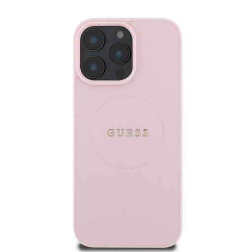 Apple iPhone 16 Pro Max Guess PU Grained Classic Logo MagSafe pouzdro (Růžová) - GUHMP16XPGHSMMP