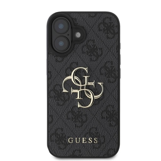 Apple iPhone 16 Guess PU 4G Metal Logo pouzdro (Šedá) - GUHCP16S4GMGGR