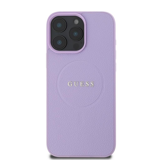 Apple iPhone 16 Pro Max Guess PU Grained Classic Logo MagSafe pouzdro (Fialová) - GUHMP16XPGHSMMU