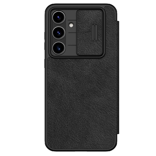 Samsung Galaxy S24 Nillkin Qin pro s ochranou kamery knížkové pouzdro (Černá)