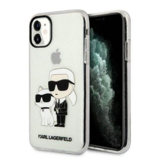 Apple iPhone 11 Karl Lagerfeld IML Glitter Karl and Choupette NFT pouzdro (Průhledný) – KLHCN61HNKCTGT