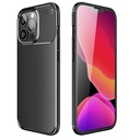 Apple iPhone 16e carbon fiber szilikon hátlap tok (Fekete)