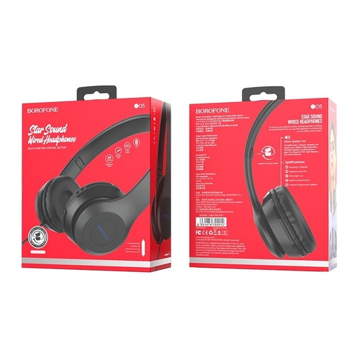 Borofone BO5 headset (jack 3,5mm), černá
