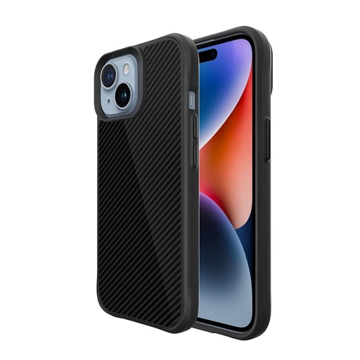 Apple iPhone 15 TOKO Carbon fiber zadní kryt (Černá)