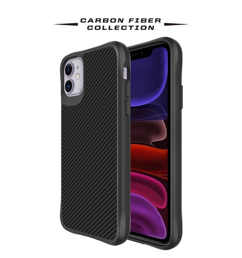Apple iPhone 11 TOKO Carbon fiber zadní kryt (Černá)