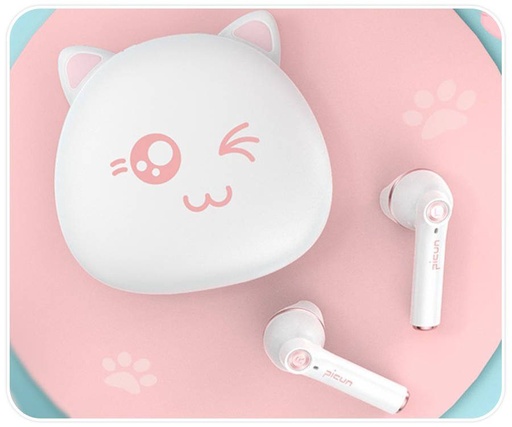 Picun HI CAT bezdrátový headset, BT 5.0, bílá