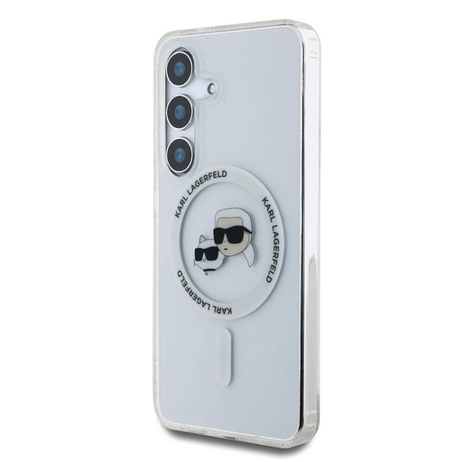 Samsung Galaxy S25 Karl Lagerfeld IML K&CH Heads MagSafe pouzdro (Průhledný) – KLHMS25SHLSKCH