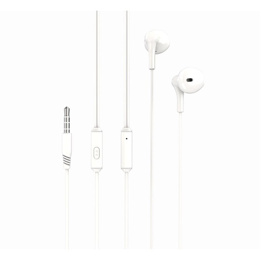 XO EP39 drátový sluchátka 3,5 mm jack (Bílá)