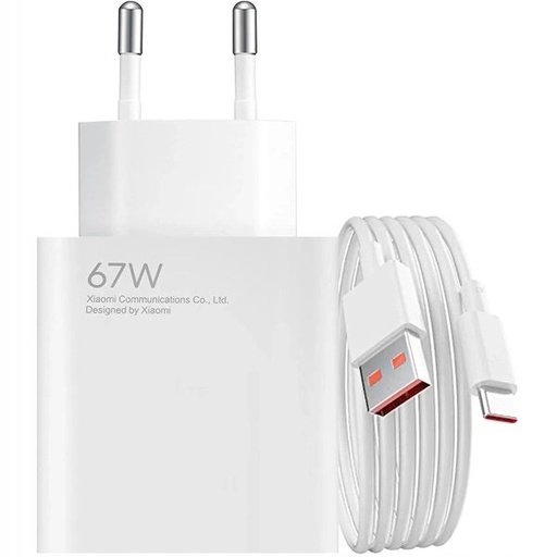 Xiaomi síťový nabíječka Type-C s kabelem (Bílá) - 67W - MDY-12-EH