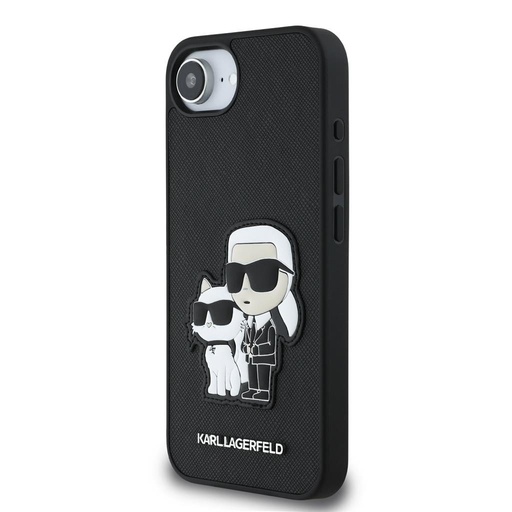 Apple iPhone 16e Karl Lagerfeld PU Saffiano Karl and Choupette pouzdro (Černá) – KLHCPSE4SANKCPK
