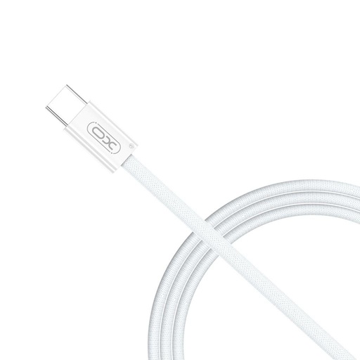 XO NB-Q260A USB-C–USB-C datový kabel (Bílá) – 1 m, 60W, pletený provedení
