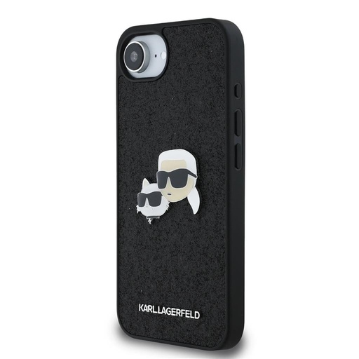 Apple iPhone 16e Karl Lagerfeld Fixed Glitter Metal K&CH pouzdro (Černá) – KLHCPSE4PFGKCPK