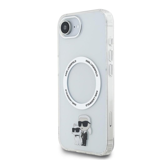 Apple iPhone 16e Karl Lagerfeld IML Karl and Choupette MagSafe pouzdro (Průhledný) – KLHMPSE4HNKCIT