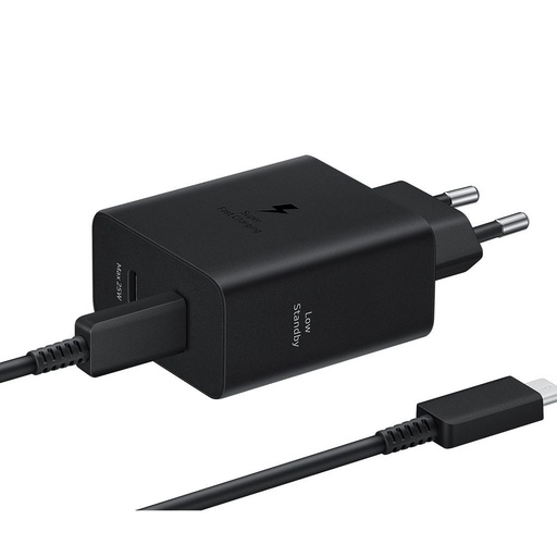 Samsung PD Dual USB-C síťový rychlonabíječka 50W + USB-C kabel (Černá)