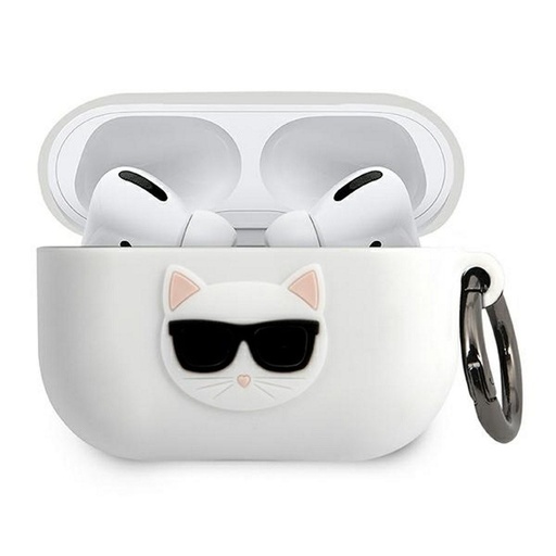 Apple AirPods Pro Karl Lagerfeld silikonové pouzdro Choupette (Bílá) – KLACAPSILCHWH