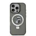 Apple iPhone 16 Pro Karl Lagerfeld Ringstand Karl and Choupette MagSafe tok (Fekete) - KLHMP16LHMRSKCK