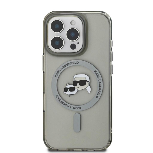 Apple iPhone 16 Pro Max Karl Lagerfeld IML K&CH Heads Metal Frame MagSafe pouzdro (Černá) - KLHMP16XHLSKCK