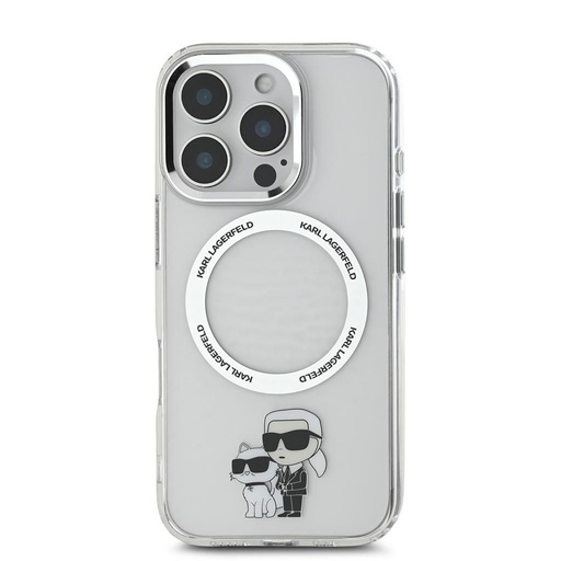 Apple iPhone 16 Pro Max Karl Lagerfeld IML Karl and Choupette MagSafe pouzdro (Průhledný) - KLHMP16XHNKCIT