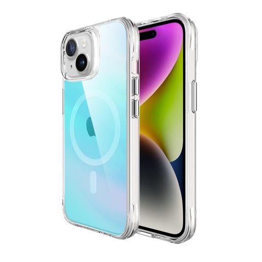 Apple iPhone 15 TOKO Pure rainbow magsafe zadní kryt (Modrá)