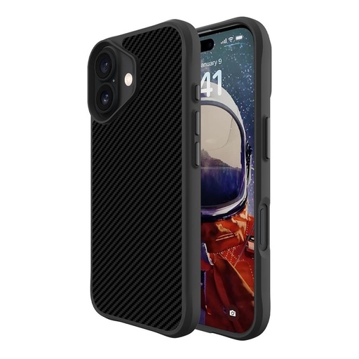 Apple iPhone 16 TOKO Carbon fiber zadní kryt (Černá)
