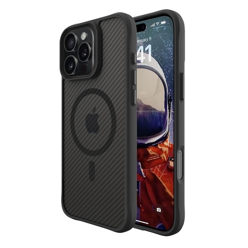 Apple iPhone 16 Pro Max TOKO Carbon fiber MagSafe zadní kryt (Černá)