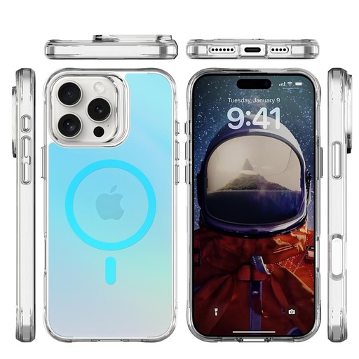 Apple iPhone 16 Pro Max TOKO Pure rainbow magsafe zadní kryt (Modrá)