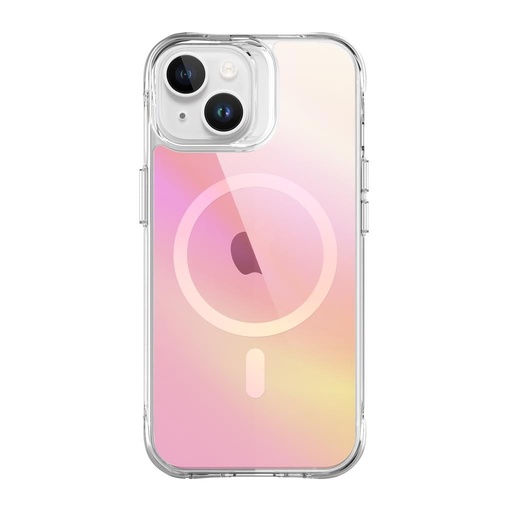 Apple iPhone 15 TOKO Pure rainbow magsafe zadní kryt (Růžová)