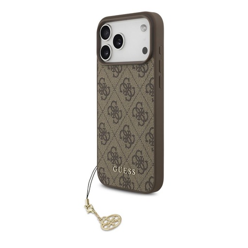 Guess 4G Charm pouzdro iPhone 17 Pro Max (Hnědá) - GUHMP17XGF4GCW