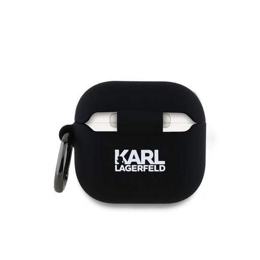Apple AirPods 4 Karl Lagerfeld 3D Logo NFT Karl and Choupette Silicone pouzdro (Černá) - KLA4RUNKC