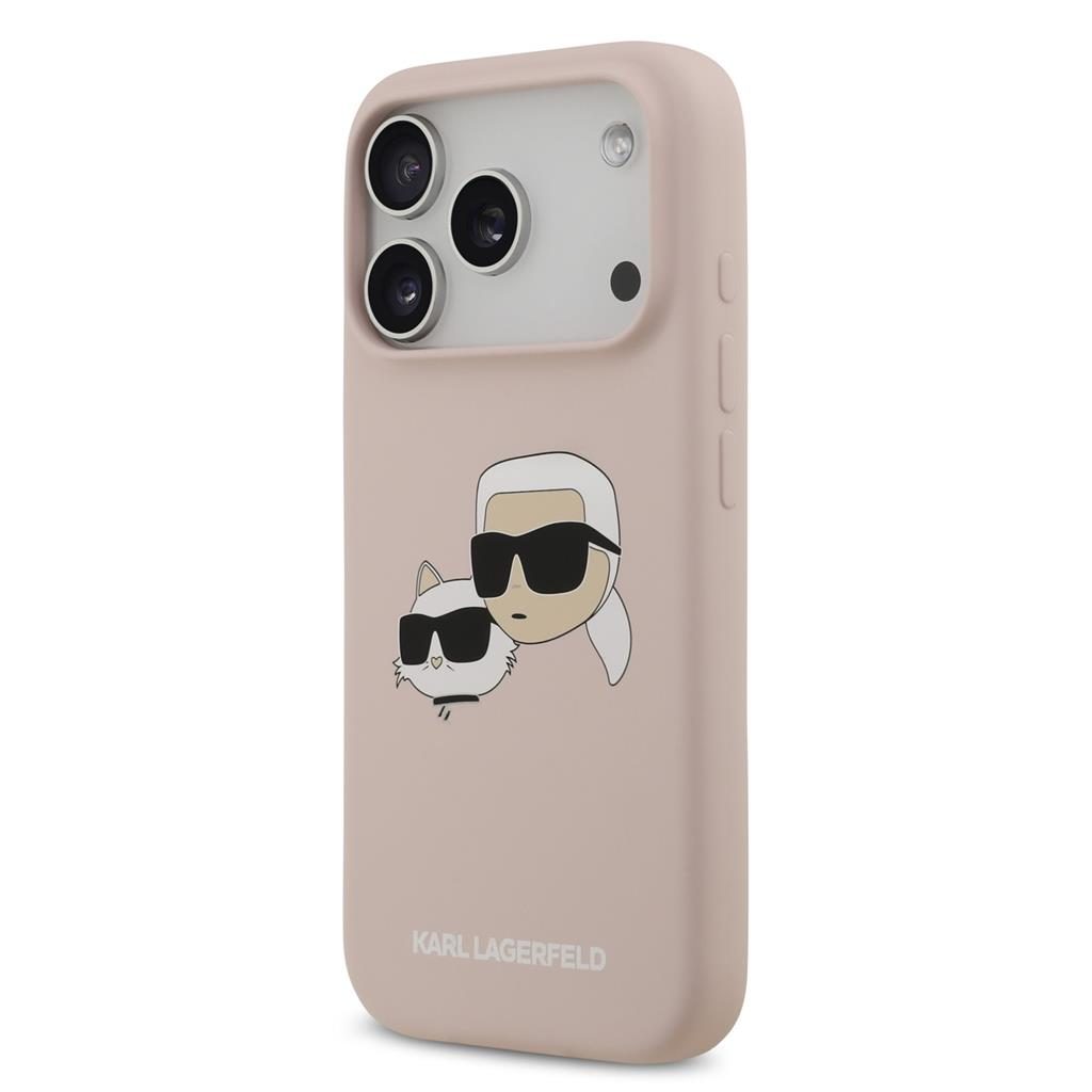 Karl Lagerfeld Liquid Silicone Double Heads MagSafe tok iPhone 17 Pro (Rózsaszín) - KLHMP17LSKCHPPLP