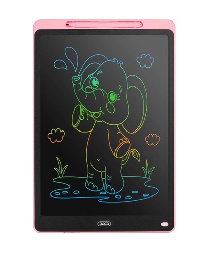 XO V02 LCD psací tabulka 16" (Růžová) – citlivý na tlak displej, s tlačítkem pro mazání