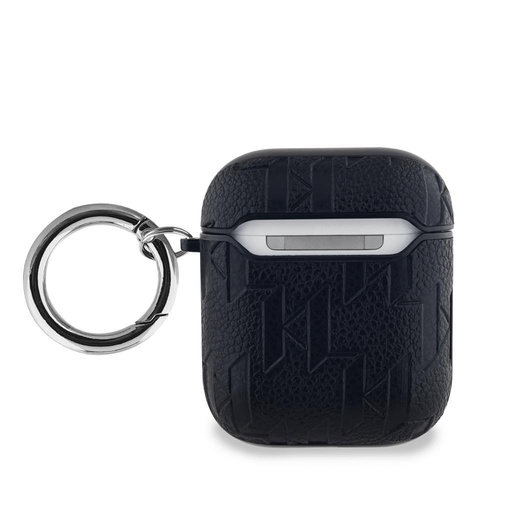 Apple AirPods / AirPods 2 Karl Lagerfeld PU Embossed Karl and Choupette Heads pouzdro (Černá) - KLA2PGKCPK