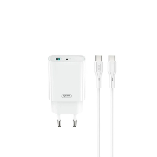 XO CE30 nástěnný nabíječka 30W 1x USB-A + 1x USB-C (Bílá)