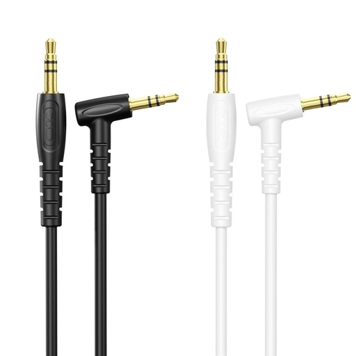 XO NB-R272 3,5 mm – 3,5 mm s úhlovým konektorem audio kabel (Černá) - 1,0 m