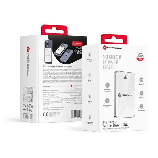 Forcell F-Energy SuperSlim F5K8 MagSafe power bank 15W 5000 mAh (Bílá)