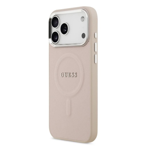 Guess PU Saffiano MagSafe iPhone 17 Pro Max (Růžová)