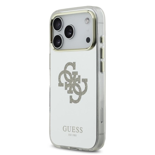 Guess PC/TPU Mirror 4G Glitter Logo MagSafe iPhone 17 Pro Max (Zlatá)