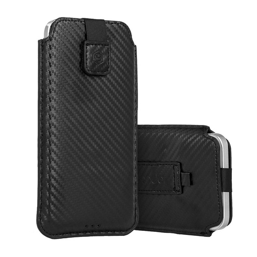 Wonder Carbon zasouvací pouzdro Nokia 105 2019 / 150 / 216 (Černá) – S velikost