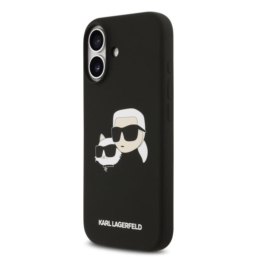Karl Lagerfeld Liquid Silicone Double Heads MagSafe pouzdro iPhone 17 (Černá) - KLHMP17SSKCHPPLK