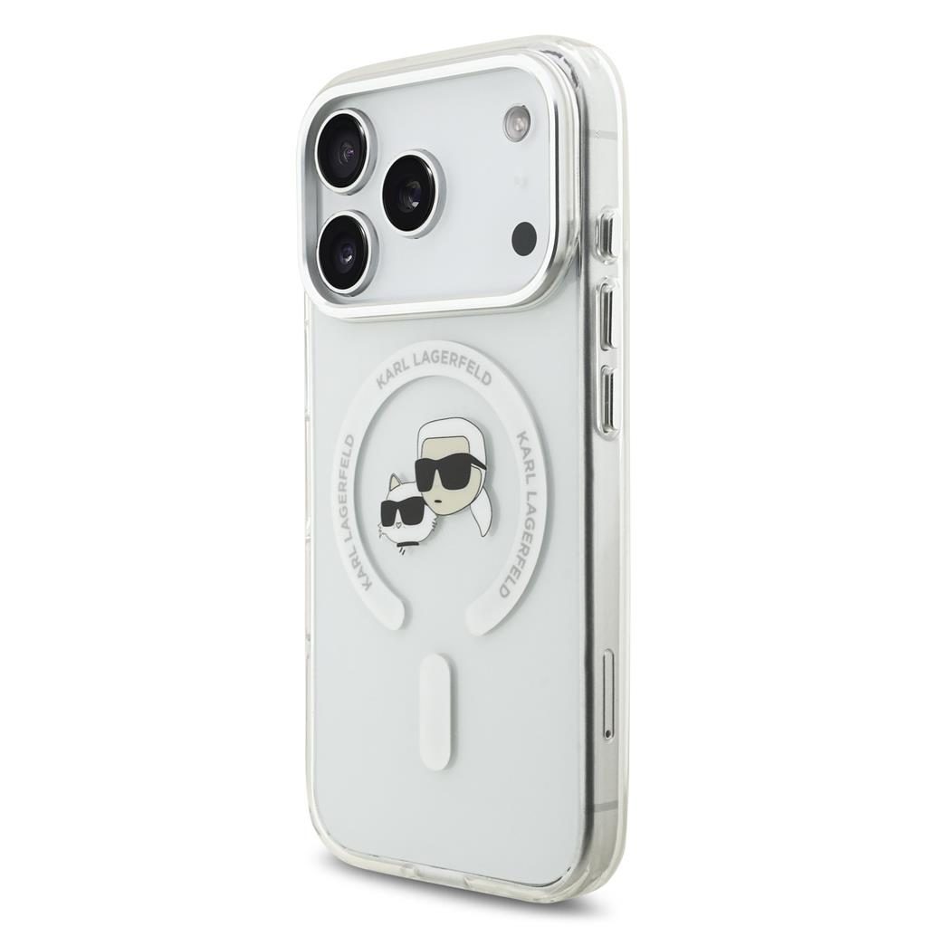 Karl Lagerfeld IML K&CH Heads Metal Frame MagSafe tok iPhone 17 Pro (Átlátszó) - KLHMP17LHLSKCH