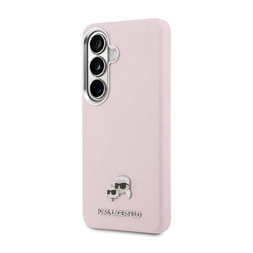 Karl Lagerfeld Grained PU Leather K&CH Heads Magnetic pouzdro Samsung Galaxy S26 (Růžová) - KLHMS26S6PFKCLP