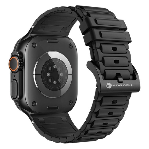 Forcell F-Design FA06 silikonový řemínek Apple Watch 42 / 44 / 45 / 49 mm (Černá)