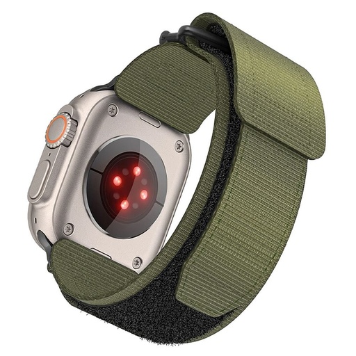 Forcell F-Design FA05 nylon na suchý zip řemínek Apple Watch 42 / 44 / 45 / 49 mm (Zelená)