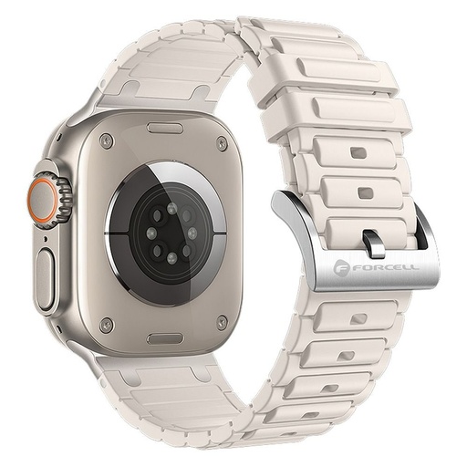 Forcell F-Design FA06 silikonový řemínek Apple Watch 42 / 44 / 45 / 49 mm (Bílá)